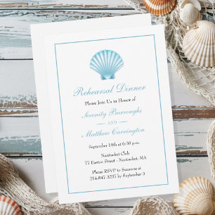 Seashell Beach Rehearsal Dinner Wedding Invitation