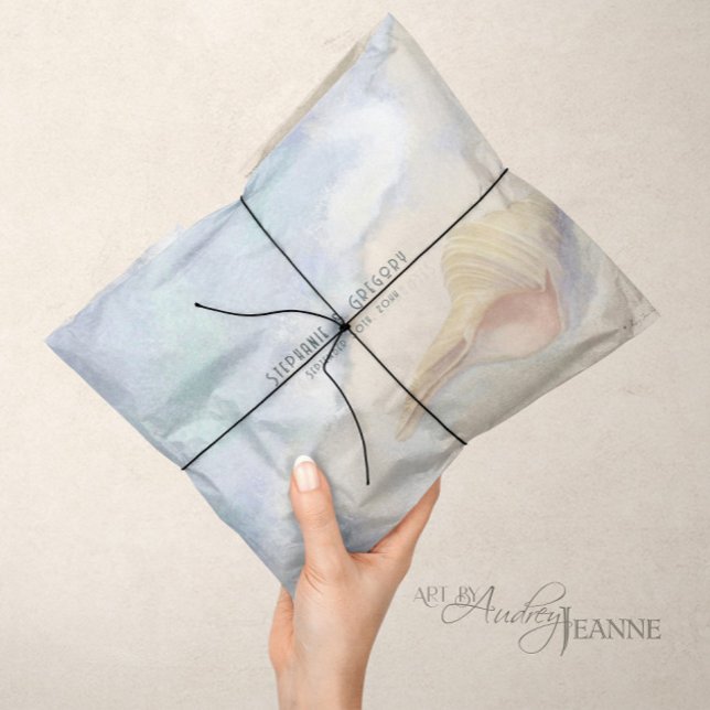 Seashell Beach Sand Pastel Blue Wave Decoupage Tissue Paper (Creator Uploaded)