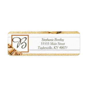 Seashell Beach Sand Wedding Return Address Label