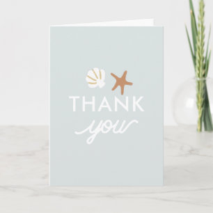 Seashell Beach Starfish Cute Thank You Greeting Card