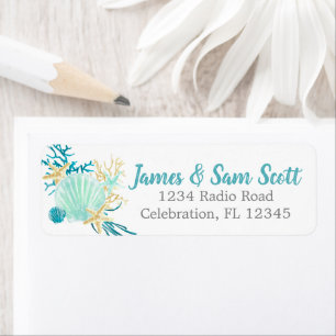 Seashell Beach Themed Return Address Label
