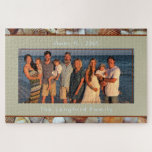 Seashell Beach Vacation Family Photo  Jigsaw Puzzle<br><div class="desc">Puzzle.  Beach Family Vacation.  Seashell background.</div>