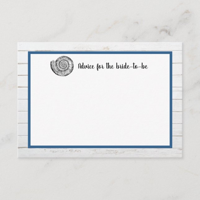 Seashell | Beach Wedding Advice Card (Front)