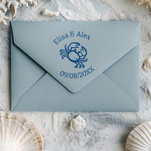 Seashell Beach Wedding Cute CRAB CUSTOM Self-inking Stamp