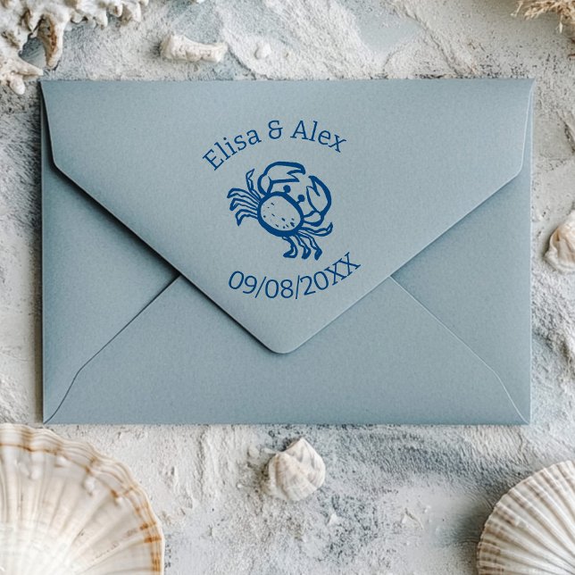 Seashell Beach Wedding Cute CRAB CUSTOM  Self-inking Stamp (Seashell Beach Wedding Cute CRAB CUSTOM Self-inking Stamp
)