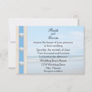 Seashell Beach Wedding Invitation