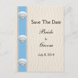 Seashell Beach Wedding Save The Date Announcement Postcard