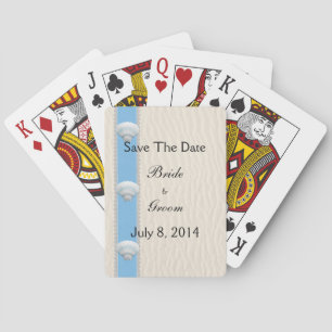 Seashell Beach Wedding Save The Date Playing Cards