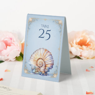 Seashell beach wedding table accessories