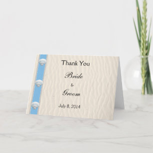 Seashell Beach Wedding Thank You Card
