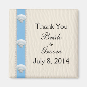 Seashell Beach Wedding Thank You Magnet