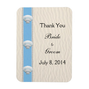 Seashell Beach Wedding Thank You Magnet