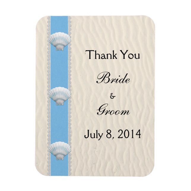 Seashell Beach Wedding Thank You Magnet (Vertical)