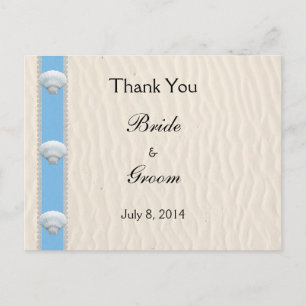 Seashell Beach Wedding Thank You Postcard