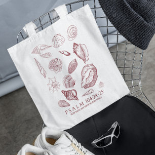 Seashell Bible Verse Tote Bag