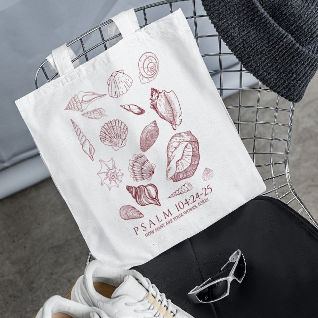 Seashell Bible Verse Tote Bag (Creator Uploaded)