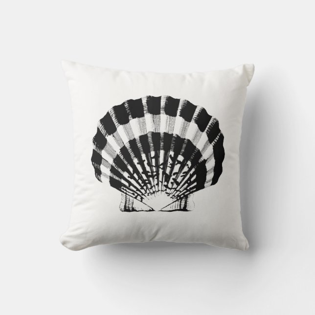 Seashell - black and white cushion (Front)