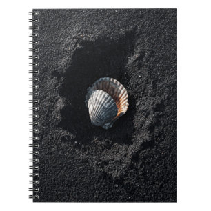 Seashell Black Sand Beach Notebook