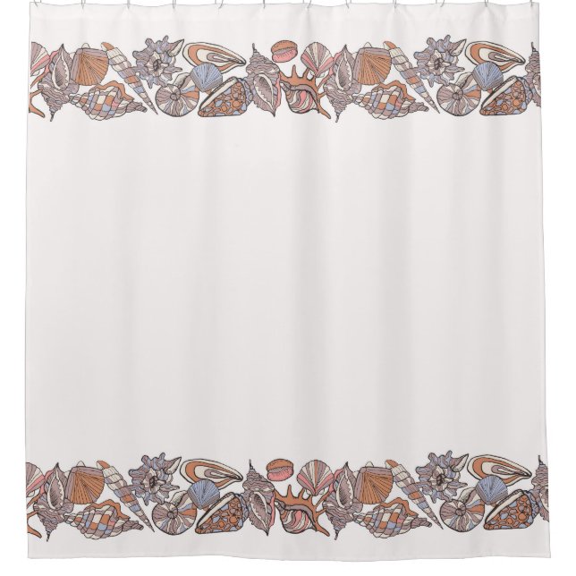 Seashell Boarder  Shower Curtain (Front)
