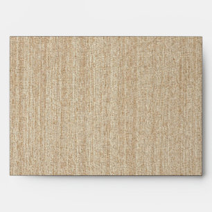 Seashell Border on Brown Weave Wedding Envelope