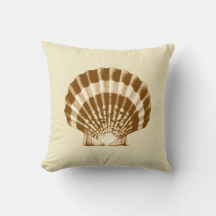 Seashell - brown and beige cushion