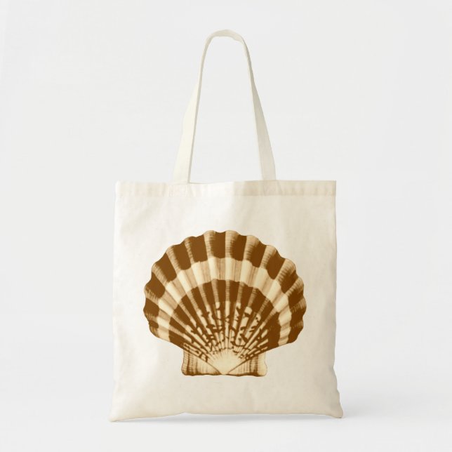 Seashell - brown and beige tote bag (Front)