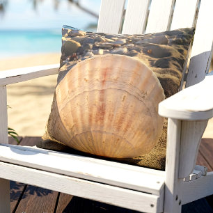 Seashell California Beach Bold Minimal Photography Cushion