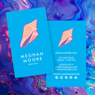 Seashell Chic Beach Beauty Salon Simple Modern Business Card