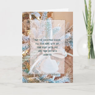 seashell Christmas ornament in frame Holiday Card