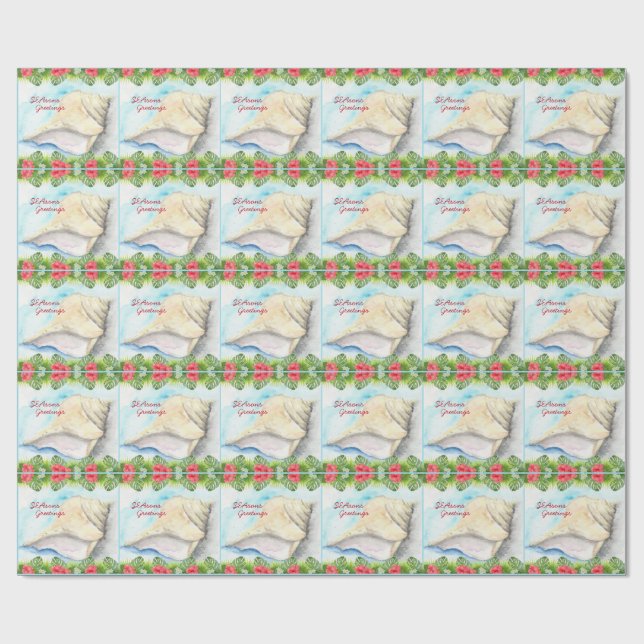 Seashell Christmas Wrapping Paper (Flat)