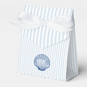 Seashell Clamshell Blue Stripe Preppy Favour Box