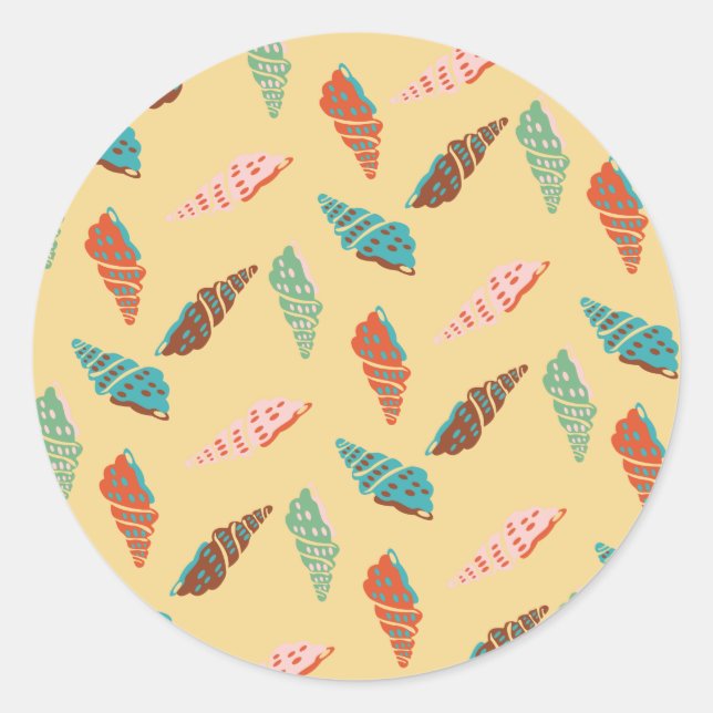 Seashell Classic Round Sticker (Front)