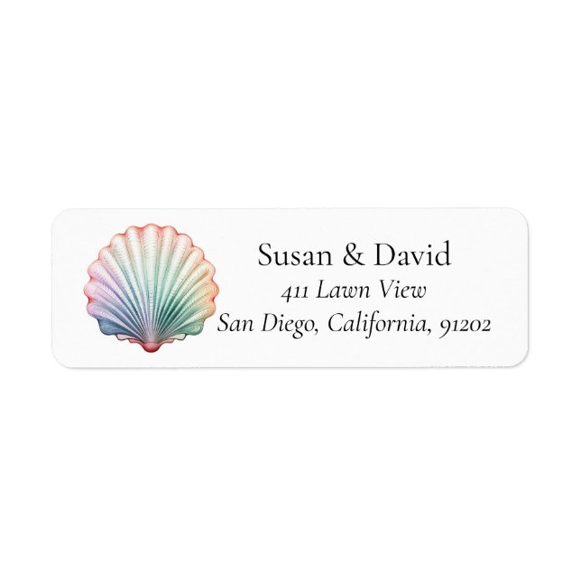 Seashell Coastal Address Return Address Label (Front)