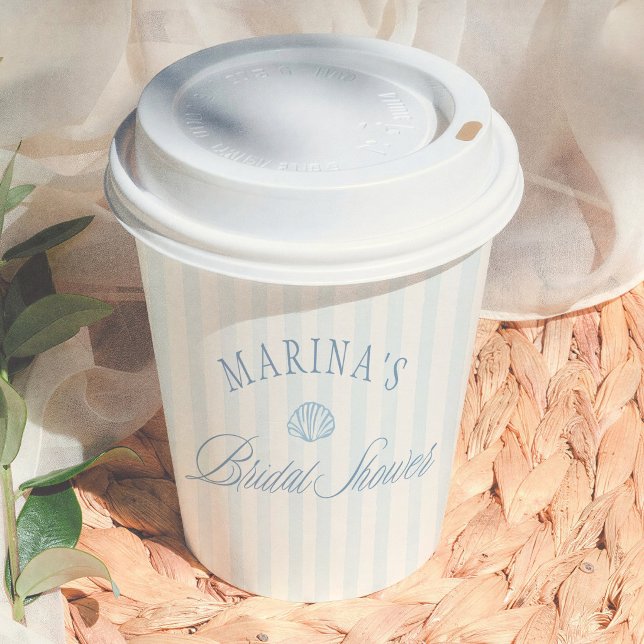 Seashell Coastal Bridal Shower Paper Cups (Creator Uploaded)