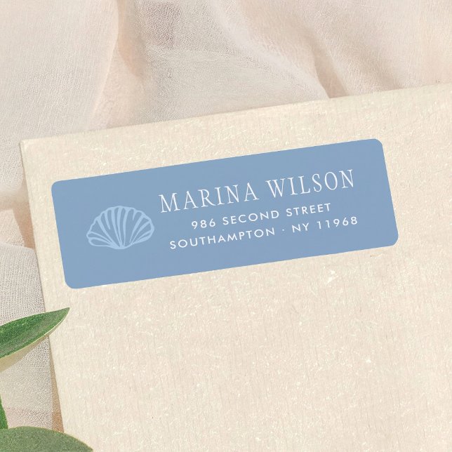 Seashell Coastal Modern Return Address Label (Creator Uploaded)