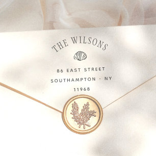 Seashell Coastal Modern Return Address Self-inking Stamp