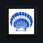 Seashell - cobalt blue and white gift box<br><div class="desc">Digitally enhanced,  vintage illustration of a scallop shell rendered in a conte crayon effect - cobalt blue on a white background</div>