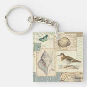 Seashell Collage Key Ring