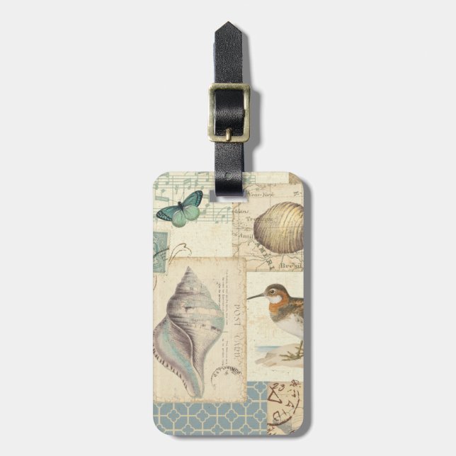 Seashell Collage Luggage Tag (Front Vertical)