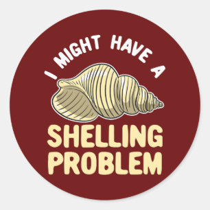 Seashell Collecting Design For Collector Shelling Classic Round Sticker