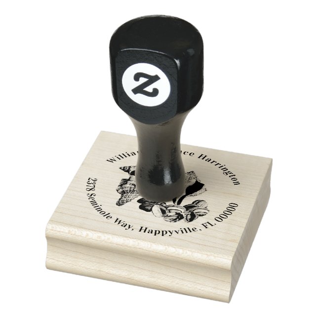 Seashell Collection Round Return Address Ink Stamp (Stamp)