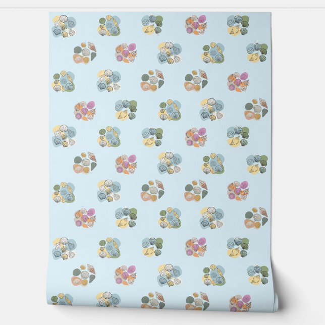 Seashell. Colour Blobs Wallpaper (Unrolling)