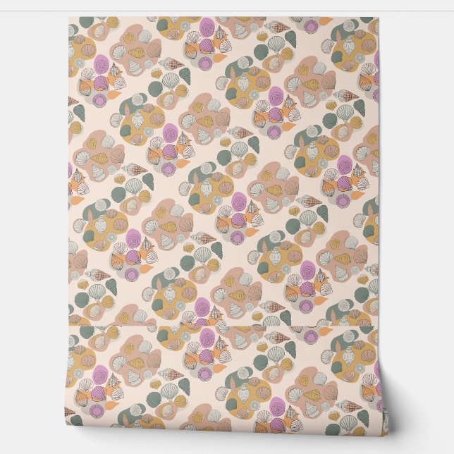 Seashell. Colour Blobs Wallpaper (Unrolling)