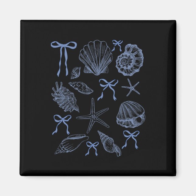 Seashell Coquette Bow Hawaii Beach Summer Vacation Magnet (Front)
