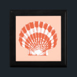 Seashell - coral orange and white gift box<br><div class="desc">Digitally enhanced,  mixed media vintage illustration of a scallop shell - coral orange and white</div>