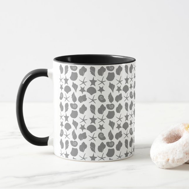 Seashell dark grey mug (With Donut)