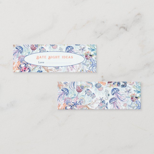 Seashell Date Night Bridal Shower Calling Card (Front/Back)