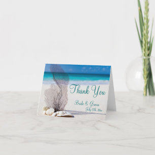 Seashell Destination Beach Wedding Thank You Cards