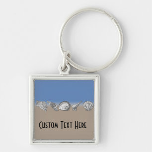 Seashell Drawing Art Key Ring