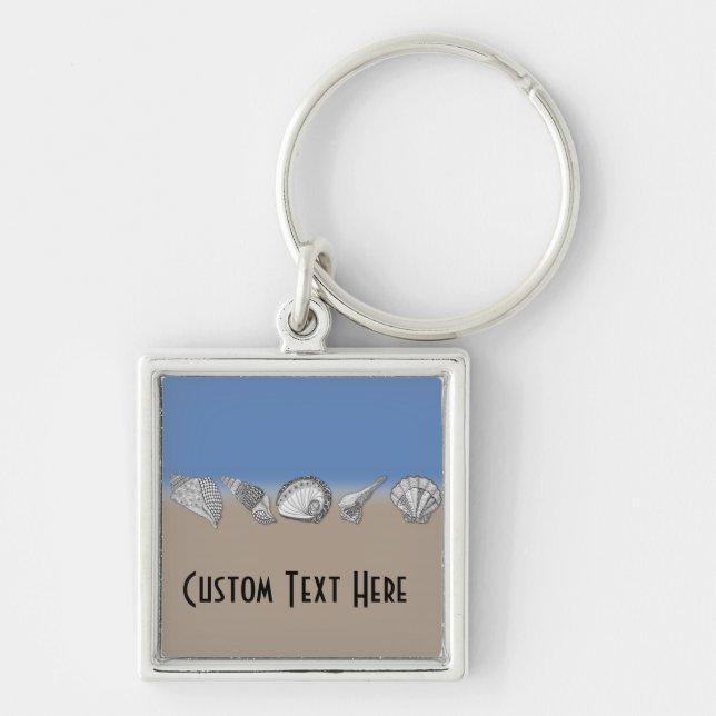 Seashell Drawing Art Key Ring (Front)
